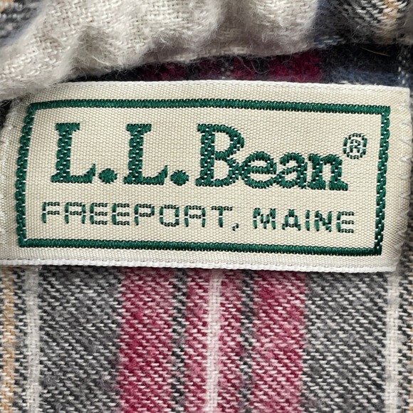 L.L. Bean Flannel Shirt Mens Large Red Plaid Button Down 100% Cotton Made in USA - Picture 3 of 8